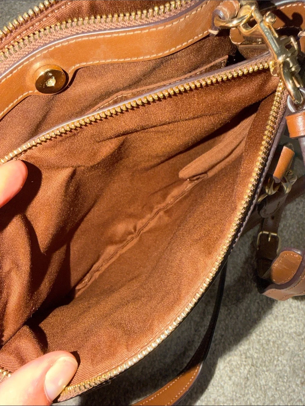 Coach Brown Signature Canvas Crossbody with Leather Trim